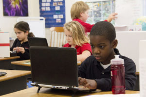 Elementary Boy Study at Computer